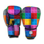 Building Blocks Toy Pattern Print Boxing Gloves