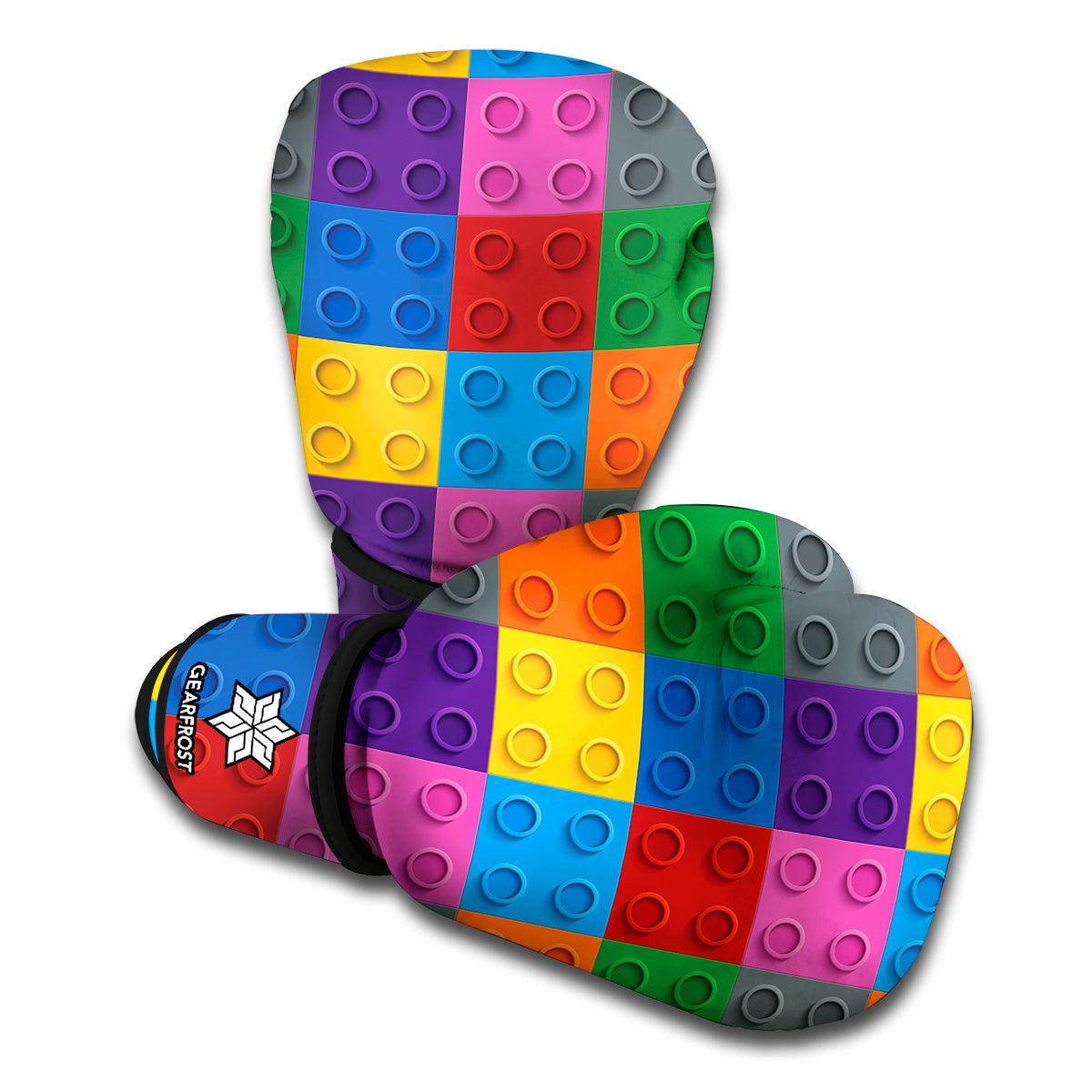 Building Blocks Toy Pattern Print Boxing Gloves