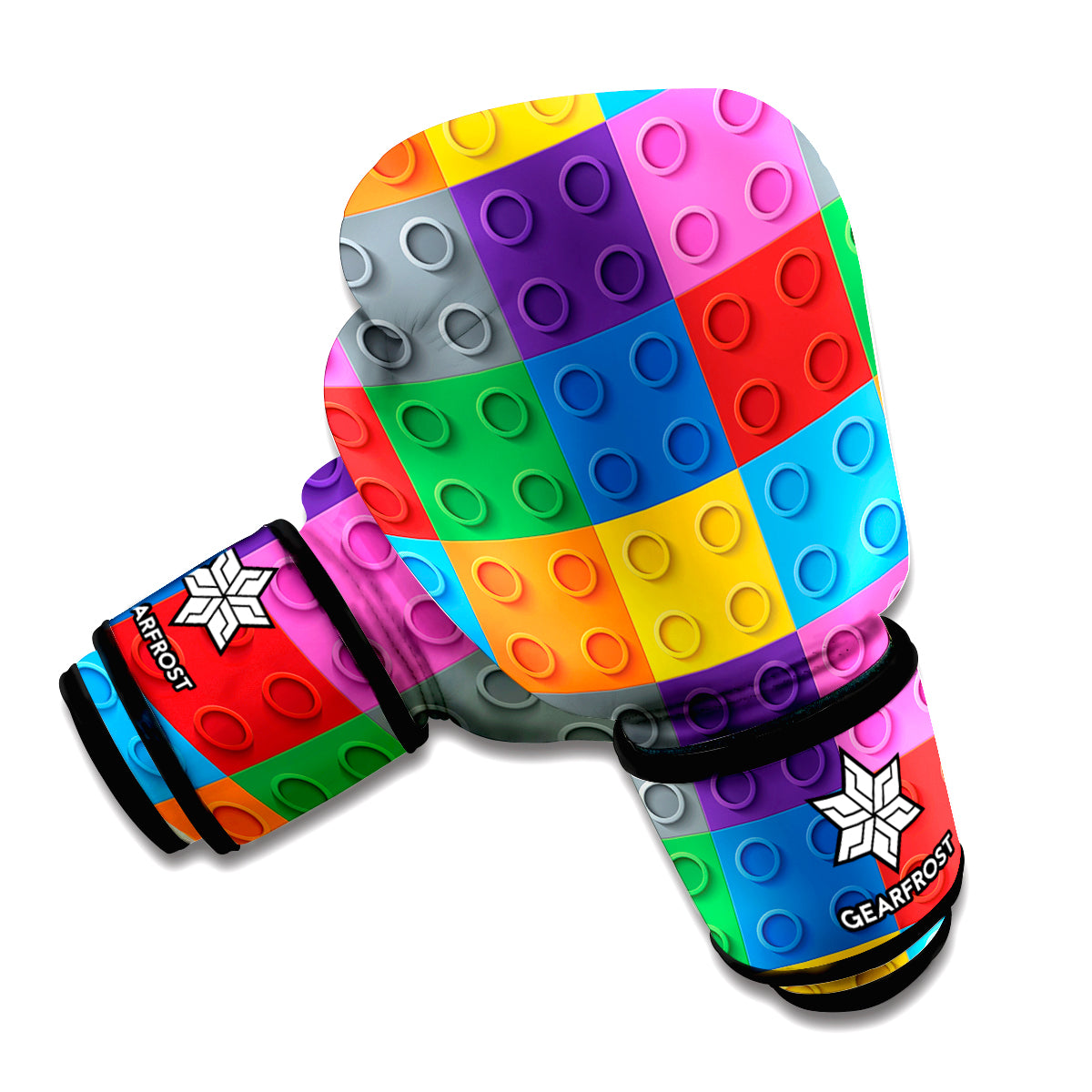 Building Blocks Toy Pattern Print Boxing Gloves