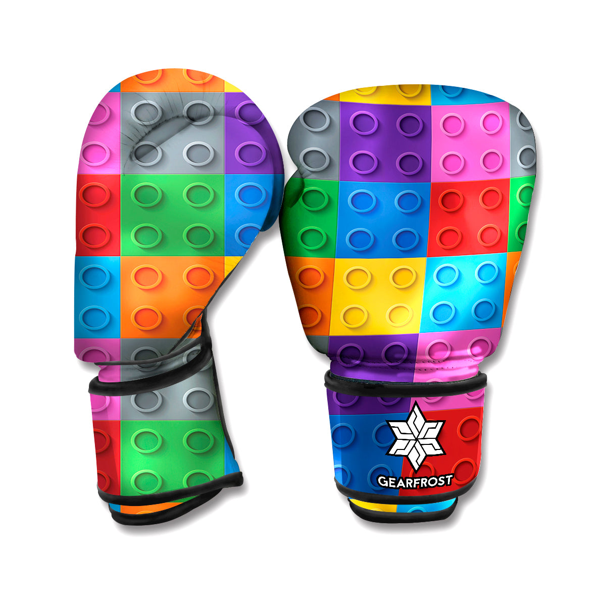 Building Blocks Toy Pattern Print Boxing Gloves