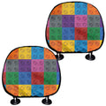 Building Blocks Toy Pattern Print Car Headrest Covers