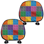 Building Blocks Toy Pattern Print Car Headrest Covers