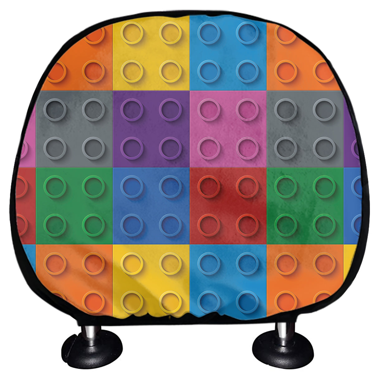 Building Blocks Toy Pattern Print Car Headrest Covers