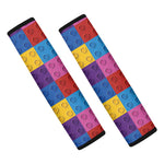 Building Blocks Toy Pattern Print Car Seat Belt Covers