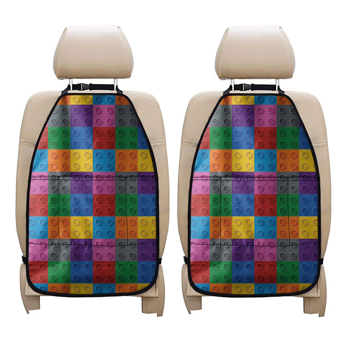 Building Blocks Toy Pattern Print Car Seat Organizers