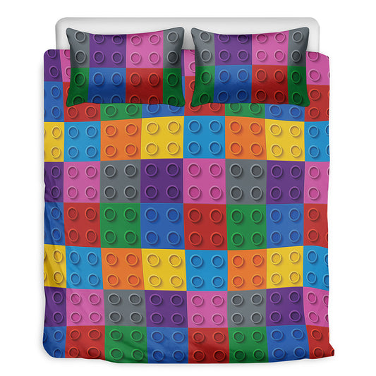 Building Blocks Toy Pattern Print Duvet Cover Bedding Set