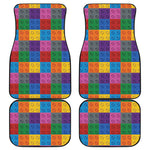 Building Blocks Toy Pattern Print Front and Back Car Floor Mats