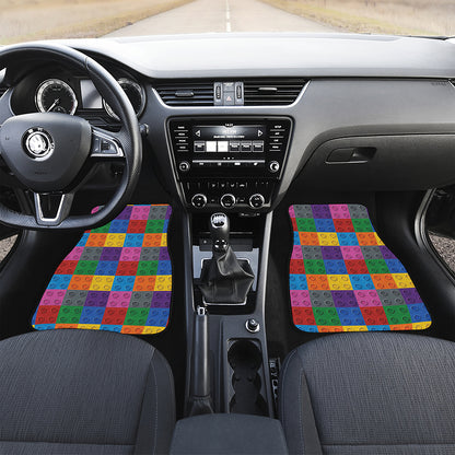 Building Blocks Toy Pattern Print Front Car Floor Mats