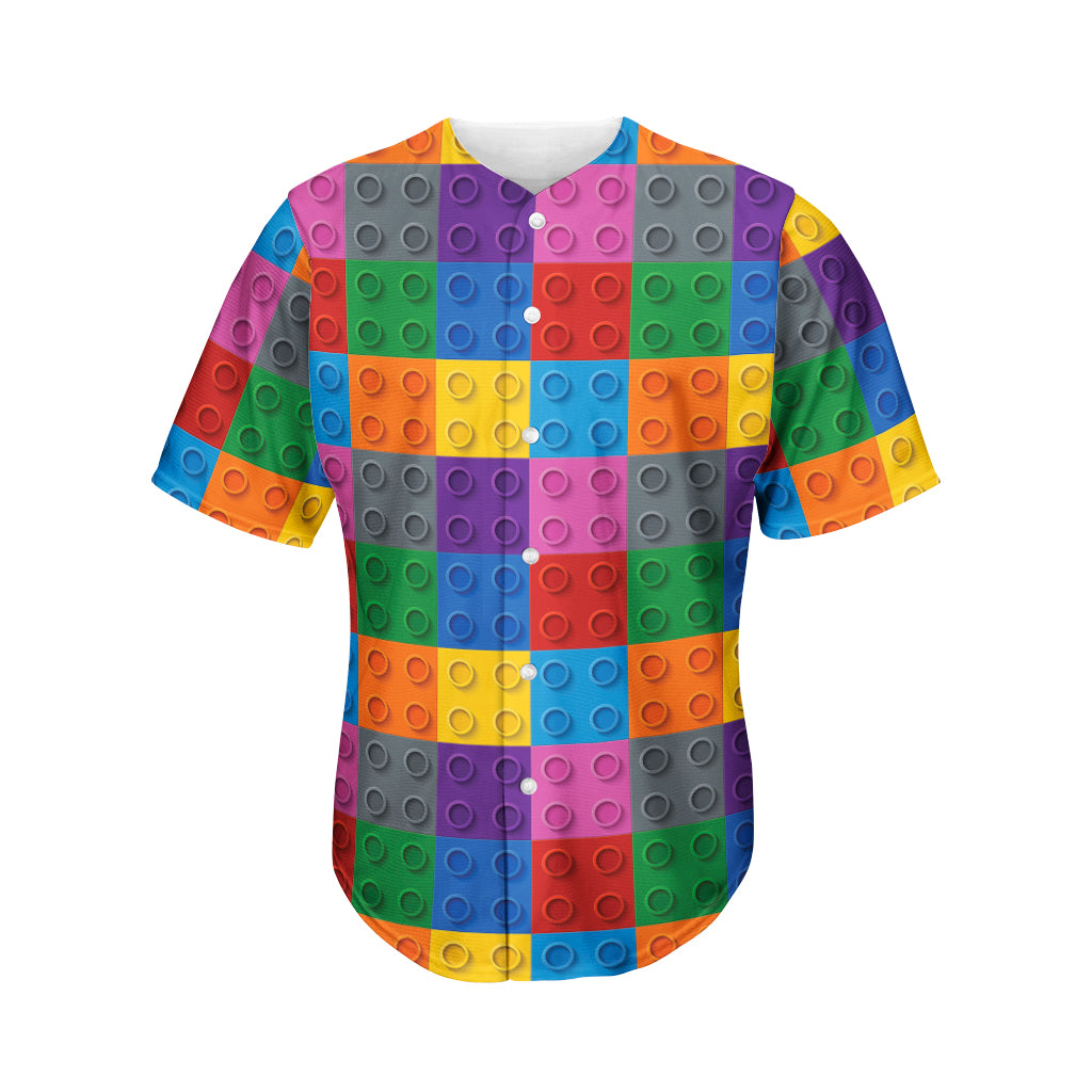 Building Blocks Toy Pattern Print Men's Baseball Jersey