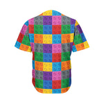 Building Blocks Toy Pattern Print Men's Baseball Jersey