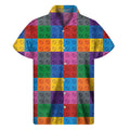 Building Blocks Toy Pattern Print Men's Short Sleeve Shirt
