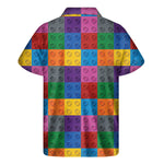 Building Blocks Toy Pattern Print Men's Short Sleeve Shirt