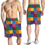 Building Blocks Toy Pattern Print Men's Shorts