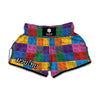 Building Blocks Toy Pattern Print Muay Thai Boxing Shorts