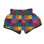 Building Blocks Toy Pattern Print Muay Thai Boxing Shorts