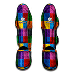 Building Blocks Toy Pattern Print Muay Thai Shin Guard