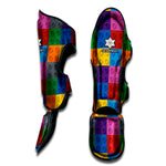 Building Blocks Toy Pattern Print Muay Thai Shin Guard