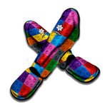 Building Blocks Toy Pattern Print Muay Thai Shin Guard