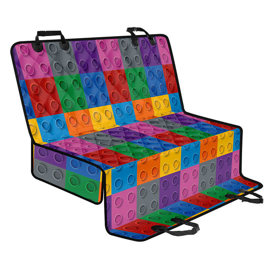 Building Blocks Toy Pattern Print Pet Car Back Seat Cover
