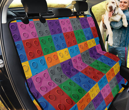 Building Blocks Toy Pattern Print Pet Car Back Seat Cover