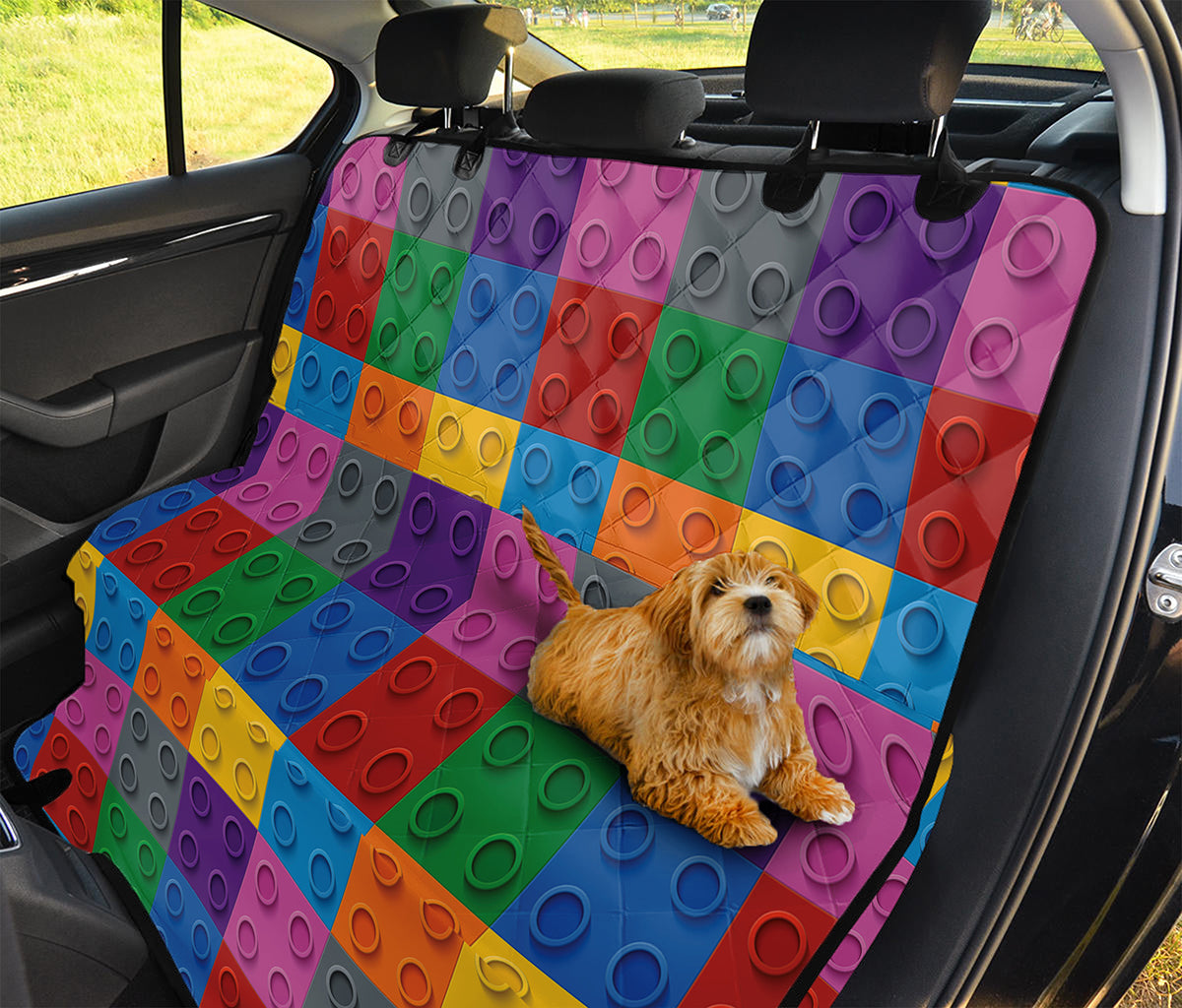 Building Blocks Toy Pattern Print Pet Car Back Seat Cover