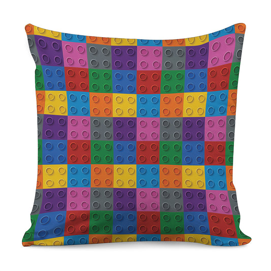 Building Blocks Toy Pattern Print Pillow Cover