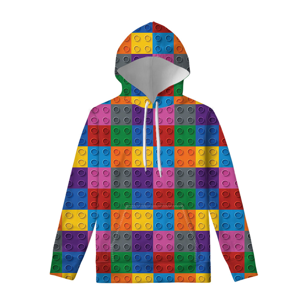 Building Blocks Toy Pattern Print Pullover Hoodie