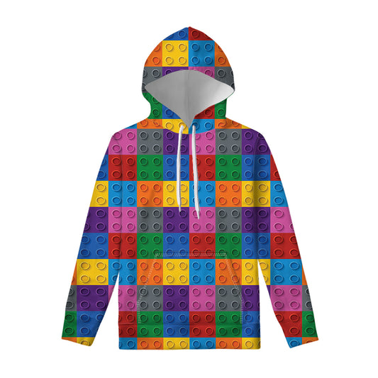 Building Blocks Toy Pattern Print Pullover Hoodie