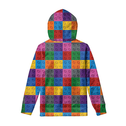 Building Blocks Toy Pattern Print Pullover Hoodie