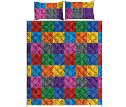 Building Blocks Toy Pattern Print Quilt Bed Set