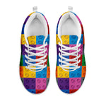 Building Blocks Toy Pattern Print White Sneakers