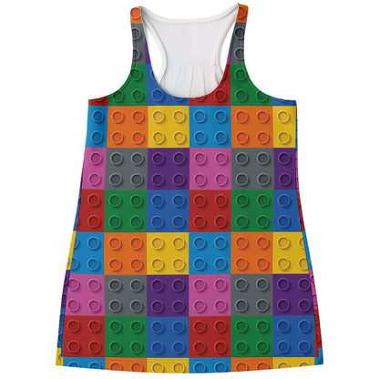 Building Blocks Toy Pattern Print Women's Racerback Tank Top