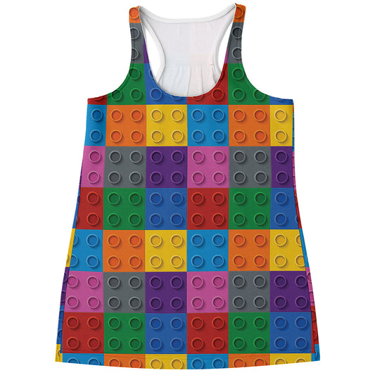 Building Blocks Toy Pattern Print Women's Racerback Tank Top