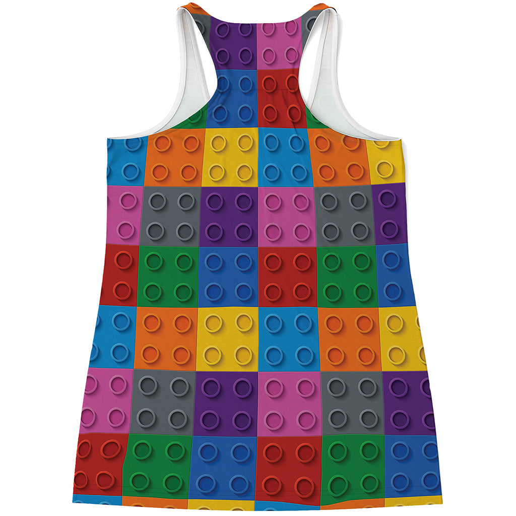 Building Blocks Toy Pattern Print Women's Racerback Tank Top