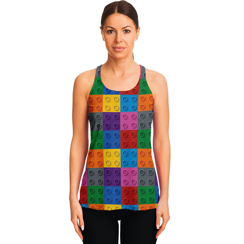 Building Blocks Toy Pattern Print Women's Racerback Tank Top