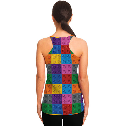 Building Blocks Toy Pattern Print Women's Racerback Tank Top