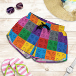 Building Blocks Toy Pattern Print Women's Shorts