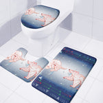Bull And Bear Stock Market Print 3 Piece Bath Mat Set