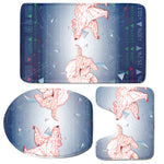 Bull And Bear Stock Market Print 3 Piece Bath Mat Set