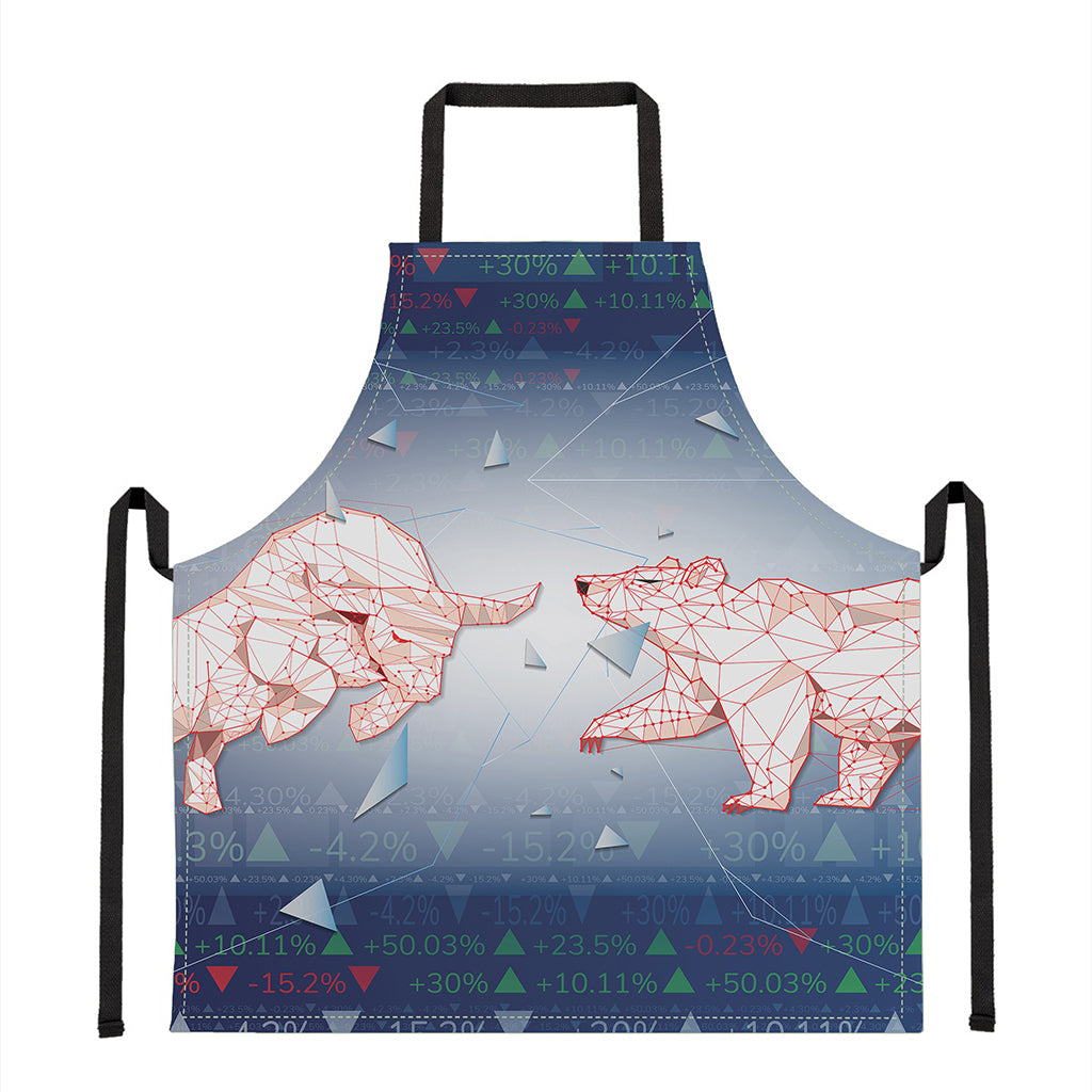 Bull And Bear Stock Market Print Apron