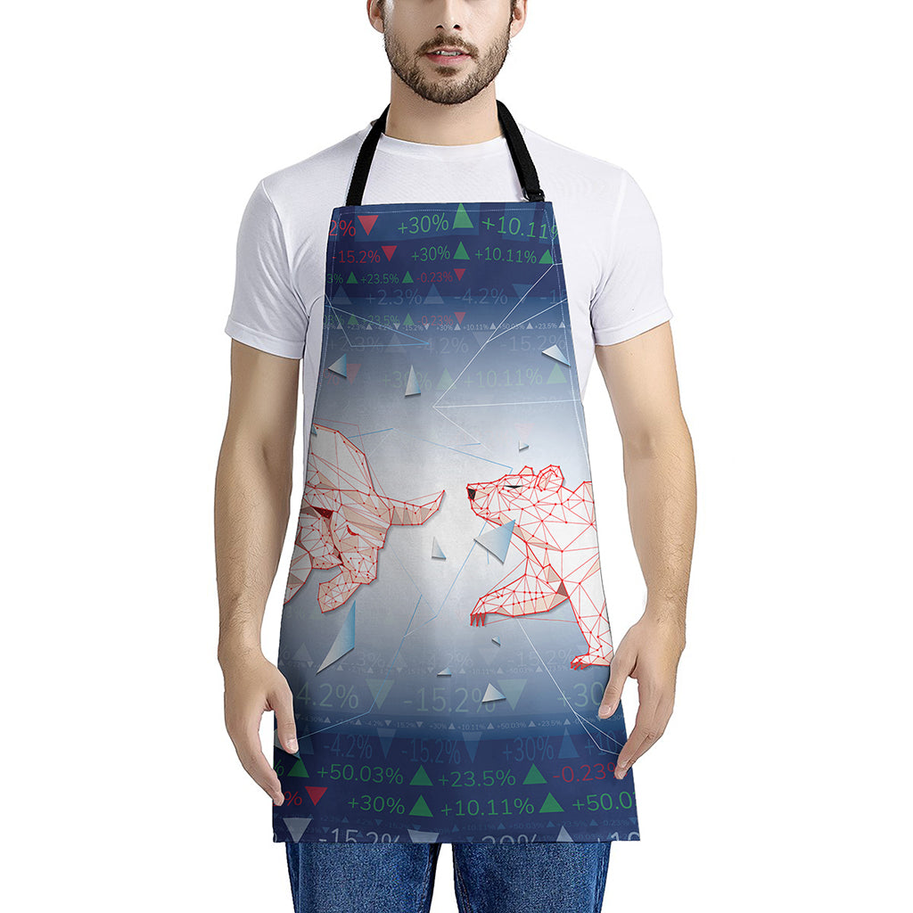 Bull And Bear Stock Market Print Apron