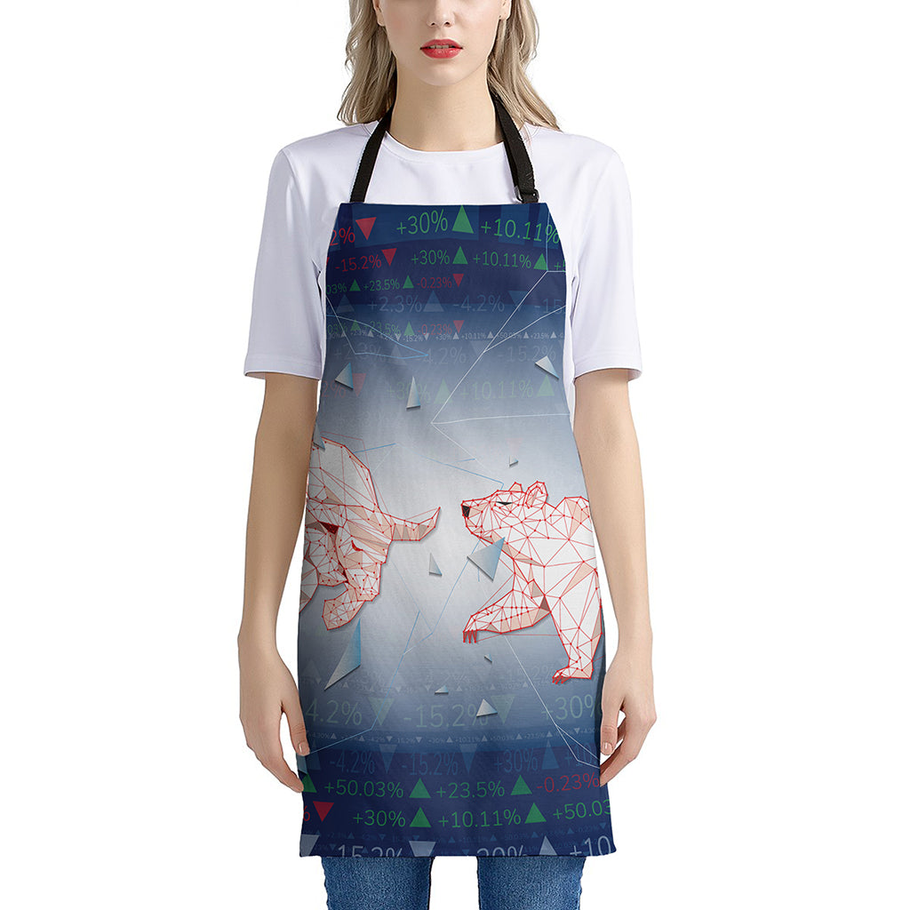 Bull And Bear Stock Market Print Apron