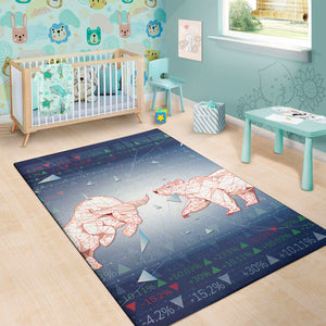 Bull And Bear Stock Market Print Area Rug