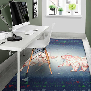 Bull And Bear Stock Market Print Area Rug