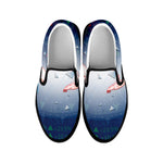 Bull And Bear Stock Market Print Black Slip On Shoes