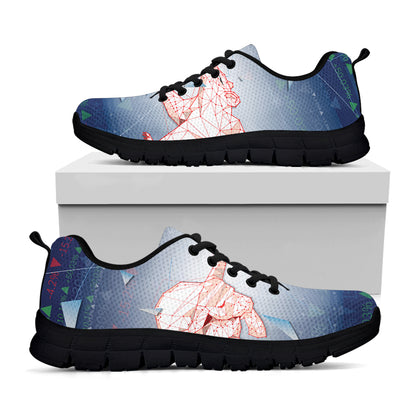 Bull And Bear Stock Market Print Black Sneakers