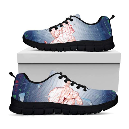 Bull And Bear Stock Market Print Black Sneakers