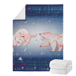 Bull And Bear Stock Market Print Blanket