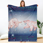 Bull And Bear Stock Market Print Blanket