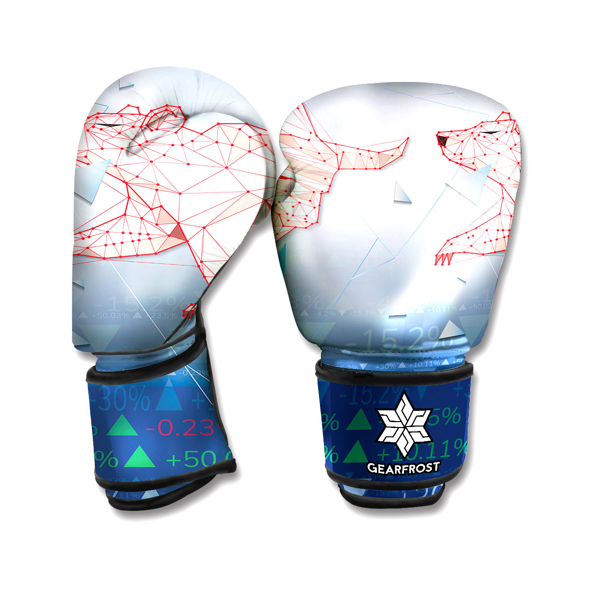 Bull And Bear Stock Market Print Boxing Gloves